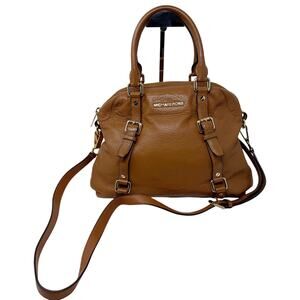 Michael Kors Brown Camel Bedford Legacy Medium Convertible Satchel Bag Leather